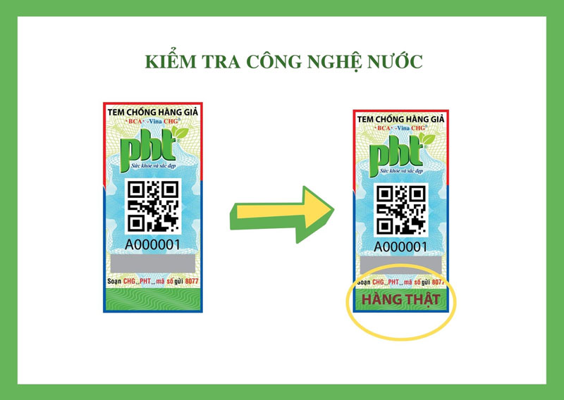 Phân biệt sản phẩm Phú Hồng Thành bằng tem chống hàng giả